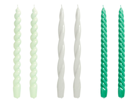 Набір свічок Long, м'ятні/ сірі/ зелені-