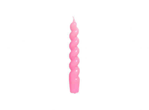 Свечка Spiral, ярко-розовая