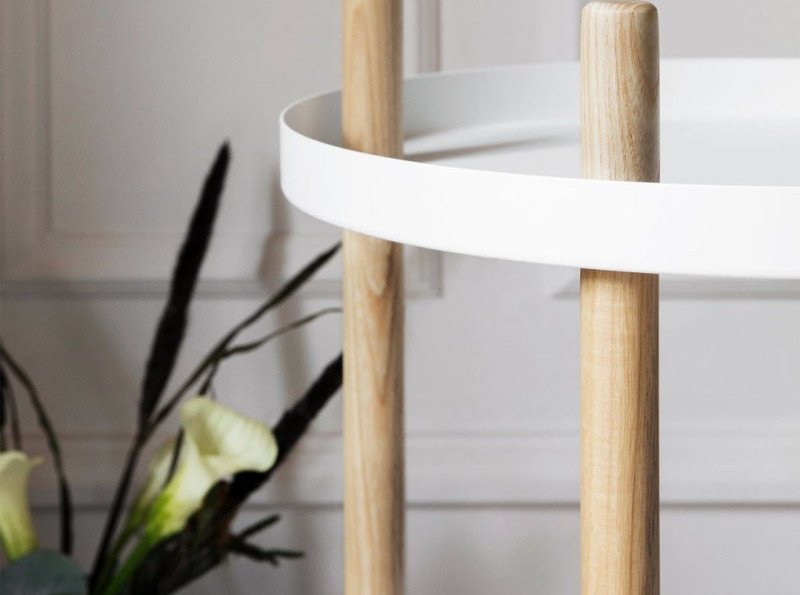 Візок Block, круглий, білий/світле дерево