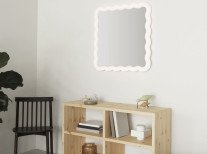 Зеркало с подсветкой Illu, 80x80, белое