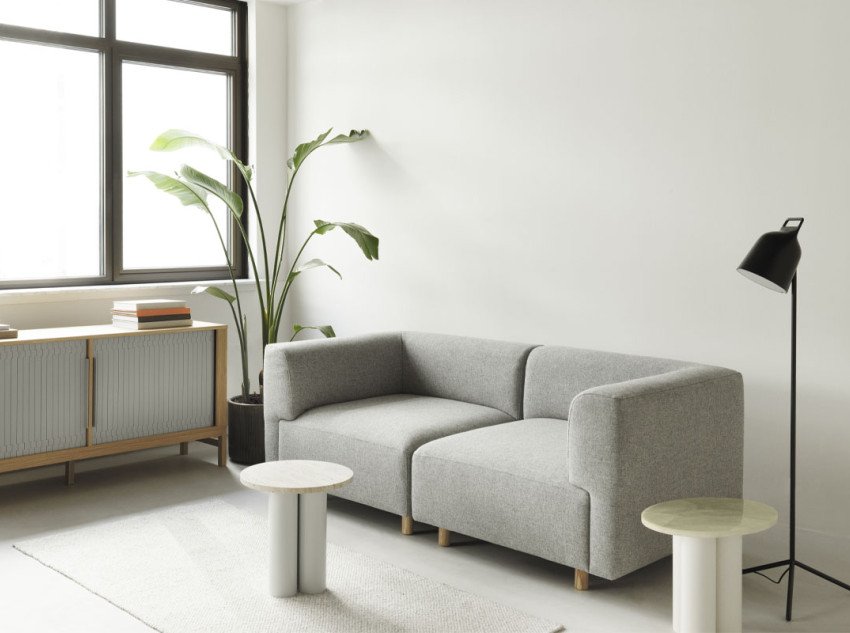 Кавовий столик Dit, сірий/білий мармур Carrara