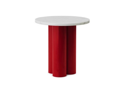 Кавовий столик Dit, яскраво-червоний/білий каррарський мармур