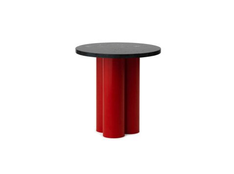 Кавовий столик Dit, яскраво-червоний/мармур Nero Marquina