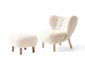 Крісло та пуф Little petra VB1, біле/світле дерево/Sheepskin