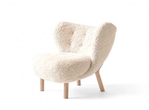 Кресло Little petra VB1, белое/светлое дерево/овчина