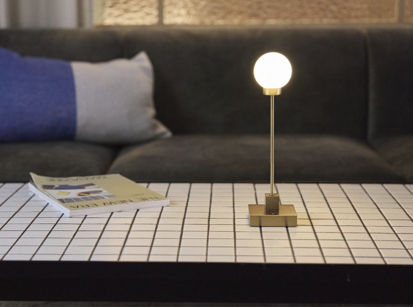 Портативна лампа Snowball, сіро-бежева Портативна лампа Snowball, сіро-бежева