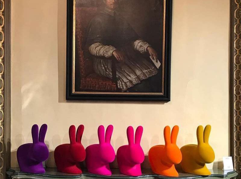 Кресло Rabbit Baby-velvet finish, пурпурное