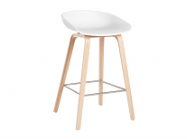 Напівбарний стілець AAS 32, 85 см, біле сидіння/дерев'яні ніжки
