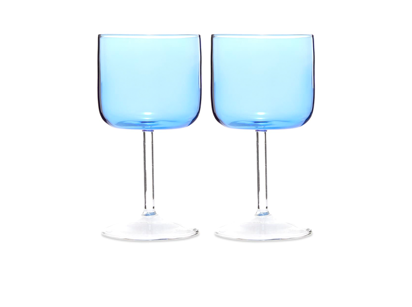 Набір склянок для вина Tint, блакитний/прозорий