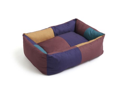 Кровать для собак, L, бордовая/зелёная
