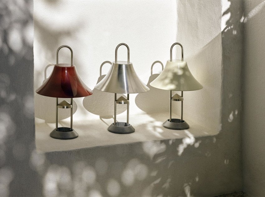 Портативна лампа Mousqueton, біла устриця