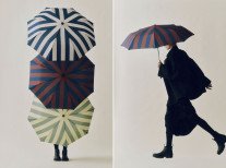 Парасолька складна Regn, коричнево-синя Парасолька складна Regn, коричнево-синя