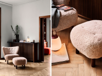 Пуф Little Petra ATD1, дуб/Sheepskin Пуф Little Petra ATD1, дуб/Sheepskin
