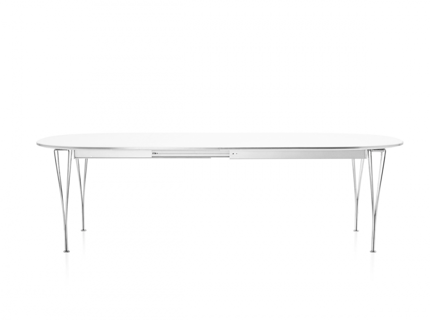 Обідній стіл Super-Elliptical B619, білий/хромовані ніжки