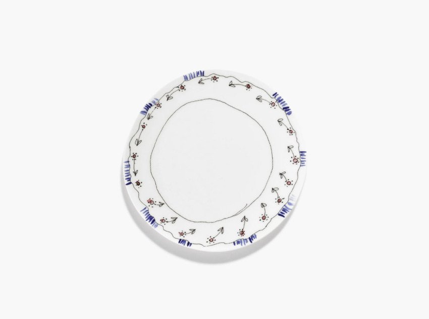 Тарілка для сніданку Anemone milk midnight flowers, 2 шт