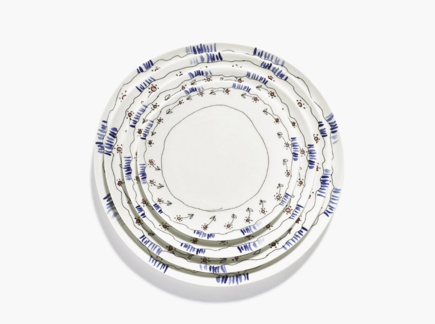 Тарілка для сніданку Anemone milk midnight flowers, 2 шт