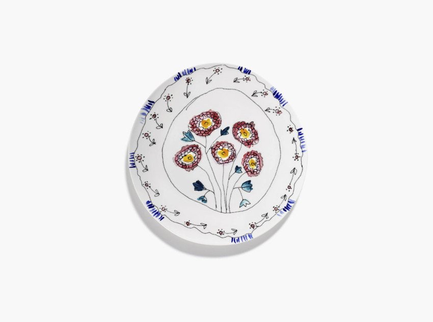 Тарілка для сервірування Anemone milk midnight flowers, S, 2 шт