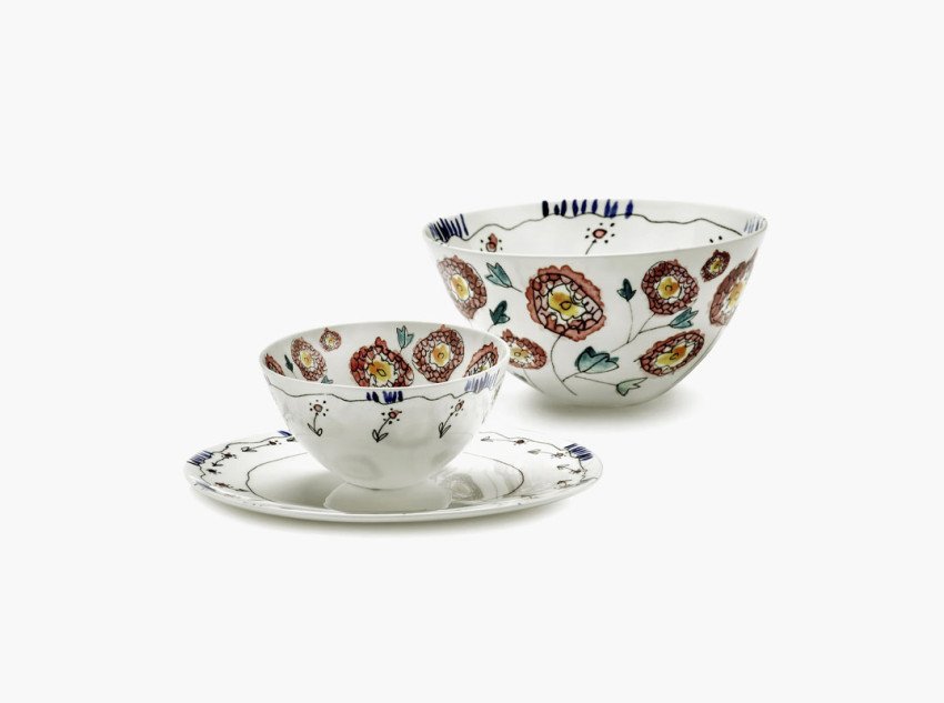 Миска Anemone milk midnight flowers, S, 2 шт