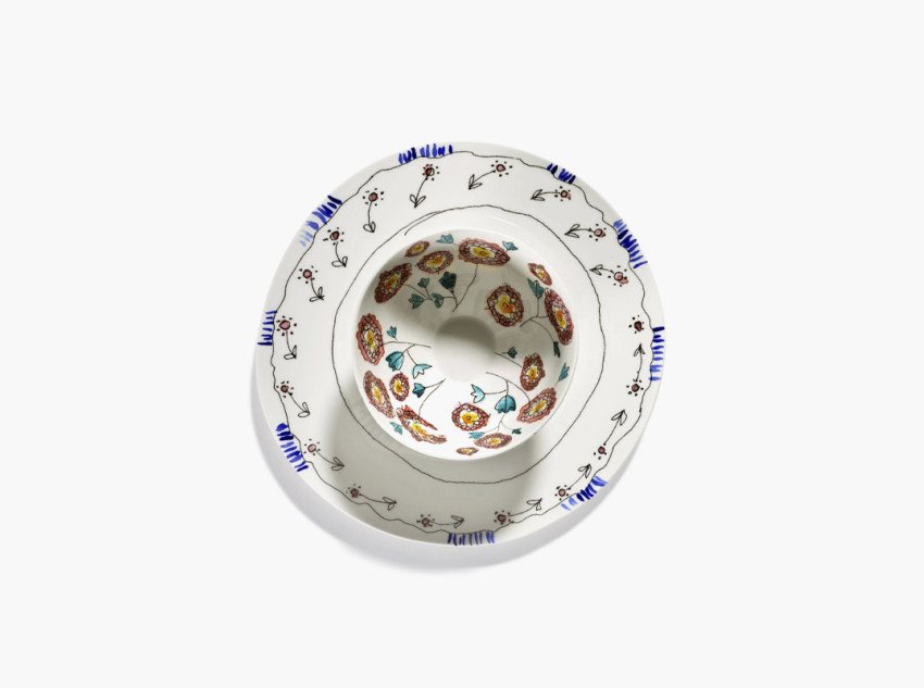 Миска Anemone milk midnight flowers, М, 2 шт