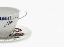 Чашка для кофе с блюдцем Anemone milk midnight flowers, 2 шт Чашка для кофе с блюдцем Anemone milk midnight flowers, 2 шт