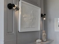 Настінний світильник Biny spot LED, нікелева база/золотий