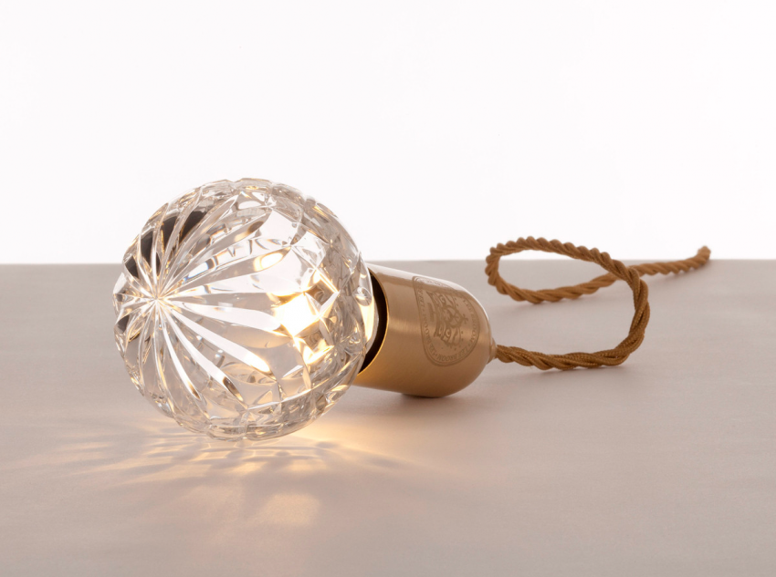 Світильник підвісний Crystal Bulb, прозоре скло/золото