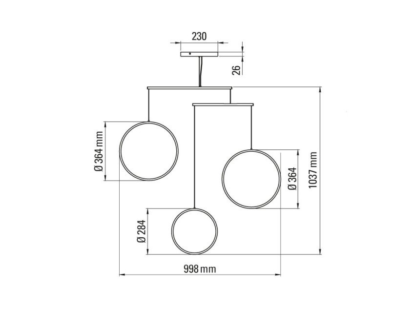 Підвісний світильник Focus x3, білий Підвісний світильник Focus x3, білий