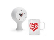 Подарунковий набір, Чашка Love Heart червона&Годинник Ceramic білий