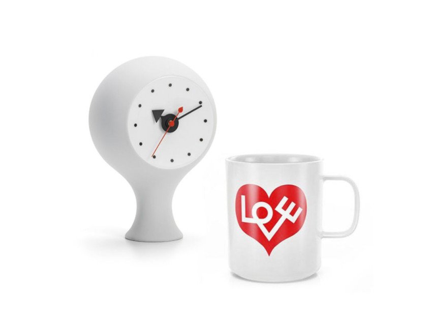 Подарунковий набір, Чашка Love Heart червона&Годинник Ceramic білий