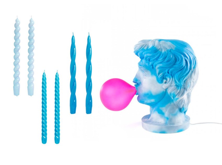 Подарунковий набір, Настільна лампа Wonder Cloud&Набір свічок Long синій