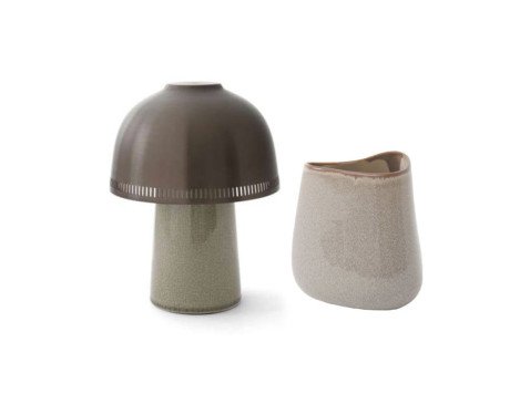 Подарунковий набір, Портативна лампа Raku бежева/бронза&Ваза SC66