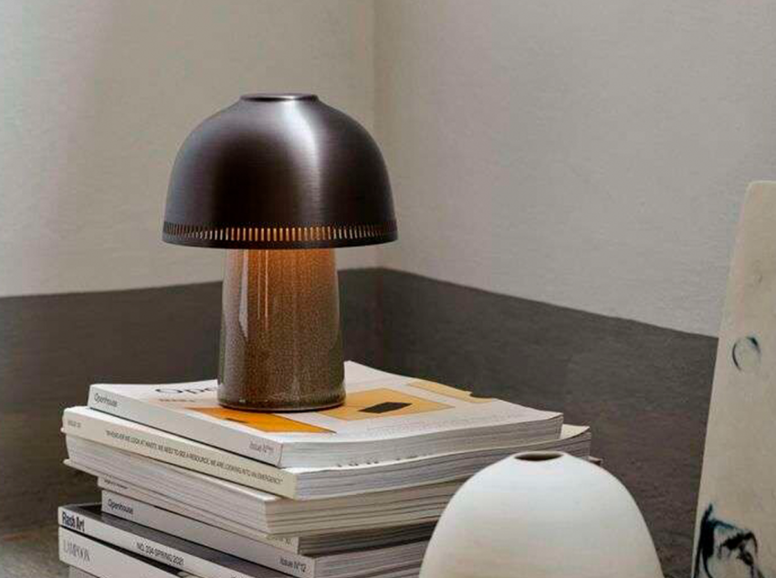 Подарочный набор, Портативная лампа Raku бежева/бронза&Ваза SC66