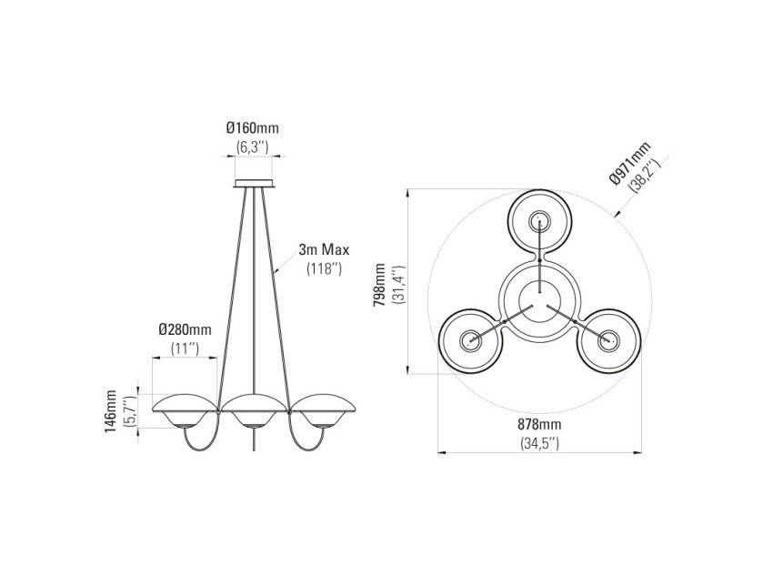 Светильник подвесной In The Air 3, черный