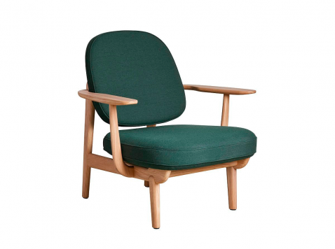 Лаундж крісло JH97 Fred, зелене/світлий дуб