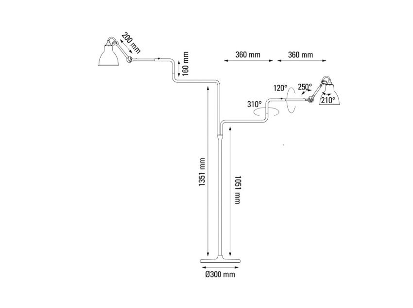 Торшер Lampe Gras №411 Double, чорний