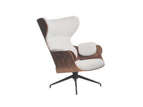 Кресло Lounger, серое/орех