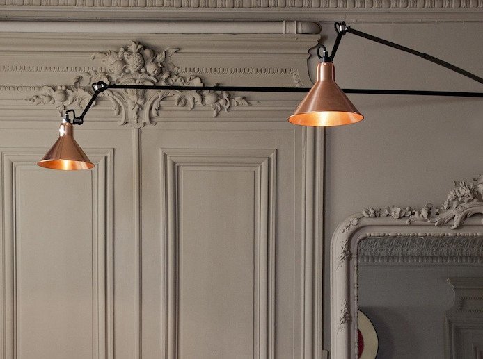 Светильник настенный Lampe Gras №213 L Double, медный