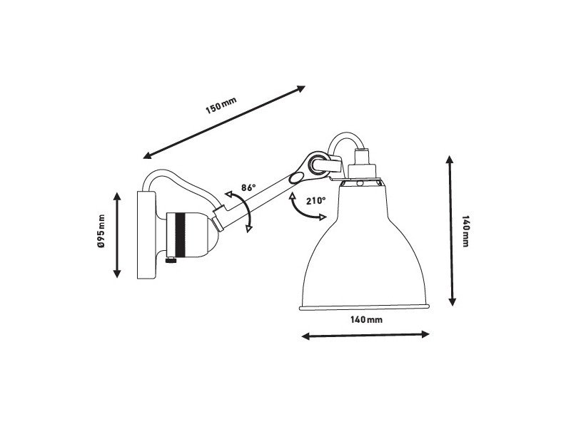 Светильник настенный Lampe Gras №304, хром Светильник настенный Lampe Gras №304, хром