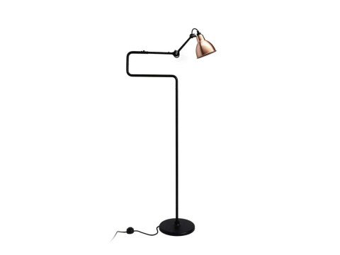 Торшер Lampe Gras №411, чорний/мідний плафон