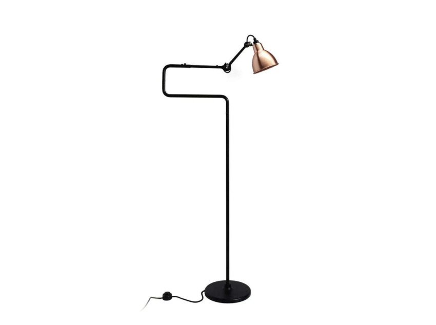 Торшер Lampe Gras №411, чорний/мідний плафон Торшер Lampe Gras №411, чорний/мідний плафон