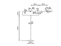 Торшер Lampe Gras №411, чорний/мідний плафон Торшер Lampe Gras №411, чорний/мідний плафон