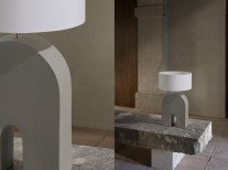 Настольная лампа Home, медовый/белый плафон Настольная лампа Home, медовый/белый плафон