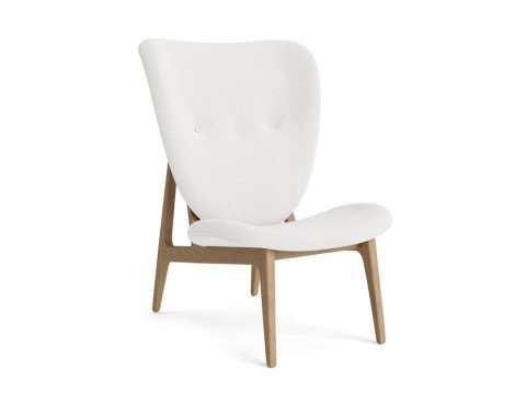 Лаундж крісло Elephant-2020 Full Upholstery, біле sheepskin/натуральний дуб