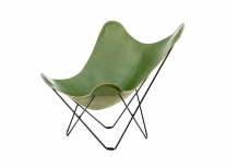 Лаундж крісло Leather Butterfly, зелене/чорна основа