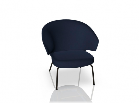 Кресло Let SH210, темно-синее/коричневые ножки