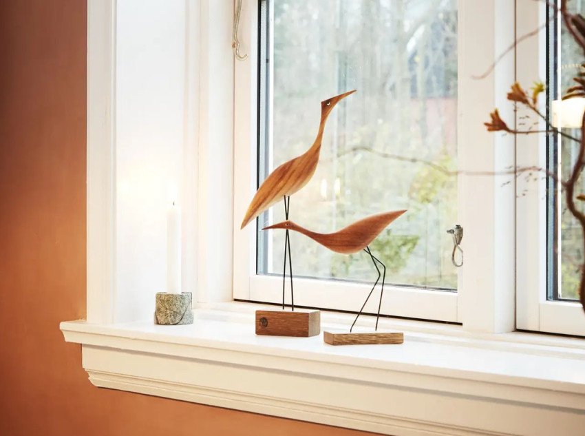 Статуэтка Beak Bird, Tall heron, дуб Статуэтка Beak Bird, Tall heron, дуб