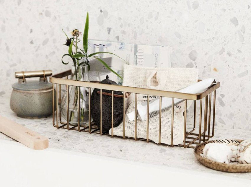 Полочка-корзина Bath, золотая Полочка-корзина Bath, золотая