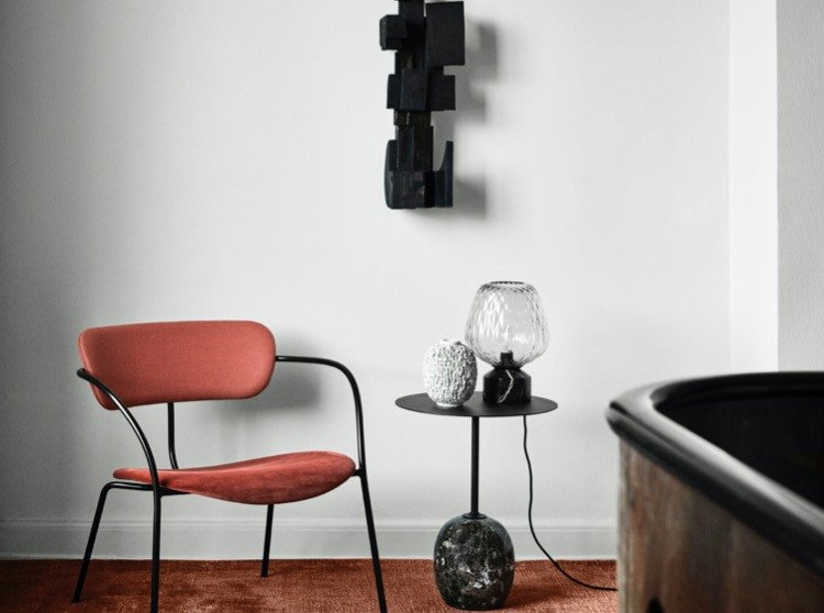 Cтол Lato LN8, теплый черный/мрамор Emparador