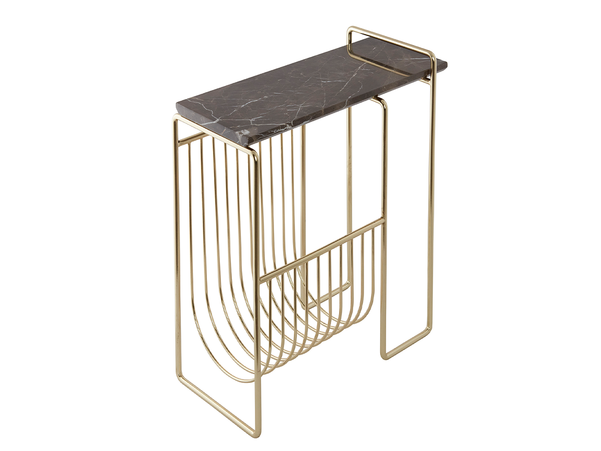 Органайзер для журналів Sino, коричневий/золотий